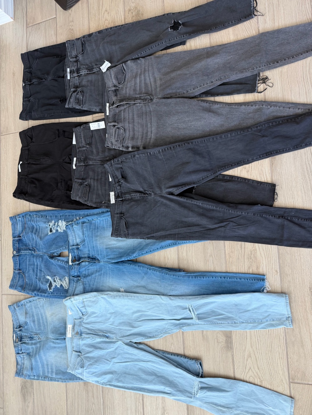 PacSun Mixed Wash Skinny Jeans Bundle - Black & Blue Shades